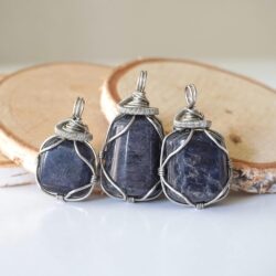 Handmade Women’s Sapphire Necklace 24 Inch Chain White Gold Plated, September Birthstone - Image 3