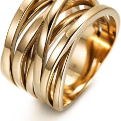 CIUNOFOR 13.7MM Cross Ring Enhancers for Women Statement Engagement Ring Silver Gold Rose Gold Plated Ring Engraving Customized Personalized