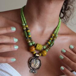 Boho statement necklace for women Ethnic gypsy chunky necklace for ladies Tribal Tibetan Bohemian jewelry - Image 2