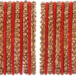 Efulgenz Indian Oxidized Jewelry Indian Bangle Set Plain Velvet Bangles with Crystal Rhinestone Bangles Boho Bohemian Bracelet Metal Bangle Set Statement Jewelry for Women (26 Pcs)