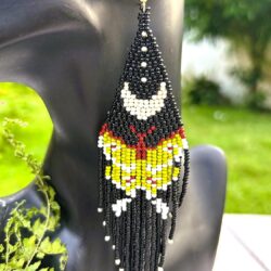 Beaded Drop Earrings Statement Seed Bead Earring for Women Handmade Dangle Earrings for Wedding Handmade Jewelry for the Modern Bohemian earings - Image 4