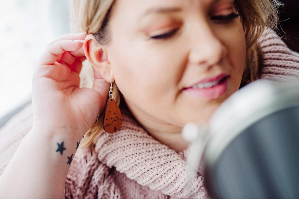 Western Earrings - Mountain Earrings - Boho Earrings for Women - Wooden Earrings for Women - Dangly Earrings - Statement Earrings - Bohemian Earrings - National Park - Mothers Day Gifts for Her - Image 2