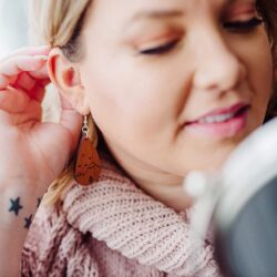 Western Earrings - Mountain Earrings - Boho Earrings for Women - Wooden Earrings for Women - Dangly Earrings - Statement Earrings - Bohemian Earrings - National Park - Mothers Day Gifts for Her - Image 2