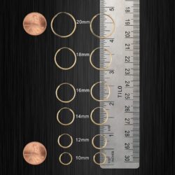 14k Yellow Gold Round Endless Hoop Earrings - 10-20mm… - Image 3