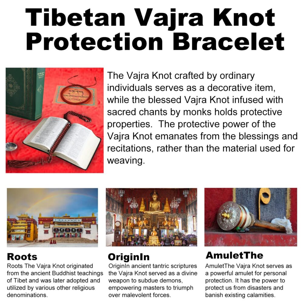 Authentic blessed Tibetan monks handmade Dorje Knot protection bracelet for women and men with a talisman.bracelet rope-gifts for women and men-protection jewelry - Image 3