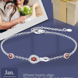 Infinity Birthstone Bracelet for Women Platinum Plated Silver Charm Bracelet Gift for Her Infinity Created Gemstone Love Bracelet with Birthstones - Image 3