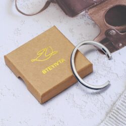 Handmade Minimalist Cuff Bracelet with Lucky Nautical Rope Inlaid Stainless Steel Cuff Unique and Stylish Bangle For Men And Women - Image 6