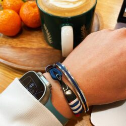 Handmade Minimalist Cuff Bracelet with Lucky Nautical Rope Inlaid Stainless Steel Cuff Unique and Stylish Bangle For Men And Women - Image 5