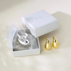 Gold Teardrop Earrings for Women - S925 Sterling Silver Earring Post Hot Pink Jewelry/Black Gun Plated Trendy Lightweight Waterdrop Hollow Open Hoops - 18k Chunky Tear Drop Earrings - Image 7