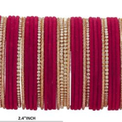 Efulgenz Indian Bangle Set Rhinestone CZ Crystal Wedding Bridal Velvet Bangle Bracelets Jewelry for Women Girls - Image 5