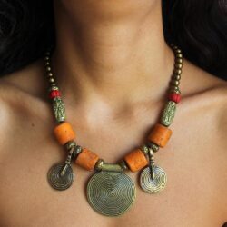 Boho statement necklace for women Ethnic chunky necklace for ladies Tribal big necklace Tibetan necklace Gypsy necklace Bohemian jewelry - Image 4