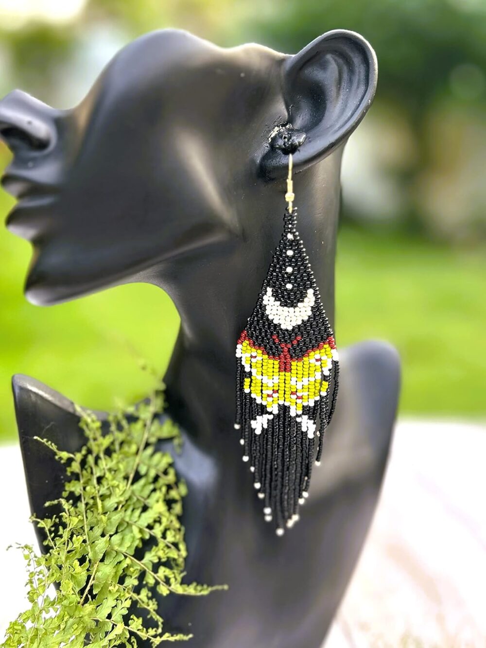 Beaded Drop Earrings Statement Seed Bead Earring for Women Handmade Dangle Earrings for Wedding Handmade Jewelry for the Modern Bohemian earings - Image 3