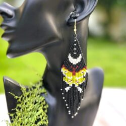 Beaded Drop Earrings Statement Seed Bead Earring for Women Handmade Dangle Earrings for Wedding Handmade Jewelry for the Modern Bohemian earings - Image 3