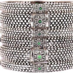 Efulgenz Indian Oxidized Jewelry for Navratri Indian Bangle Set Oxidized Bangles Traditional Bracelet Jewelry for Women - Image 5