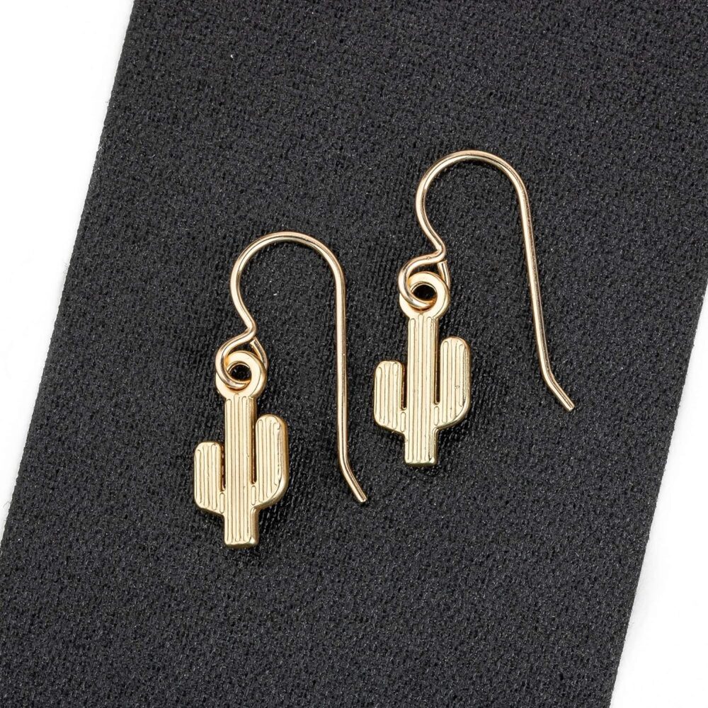 Gold Bohemian Boho Dangle Drop Earrings | (Gold Bohemian Cactus) - Image 7