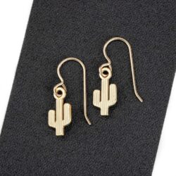 Gold Bohemian Boho Dangle Drop Earrings | (Gold Bohemian Cactus) - Image 7