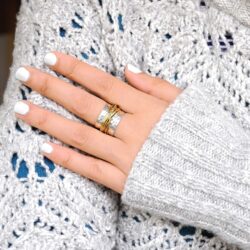 Boho-Magic 925 Sterling Silver Band Ring for Women with Brass Wrap Wide Statement Ring - Image 3