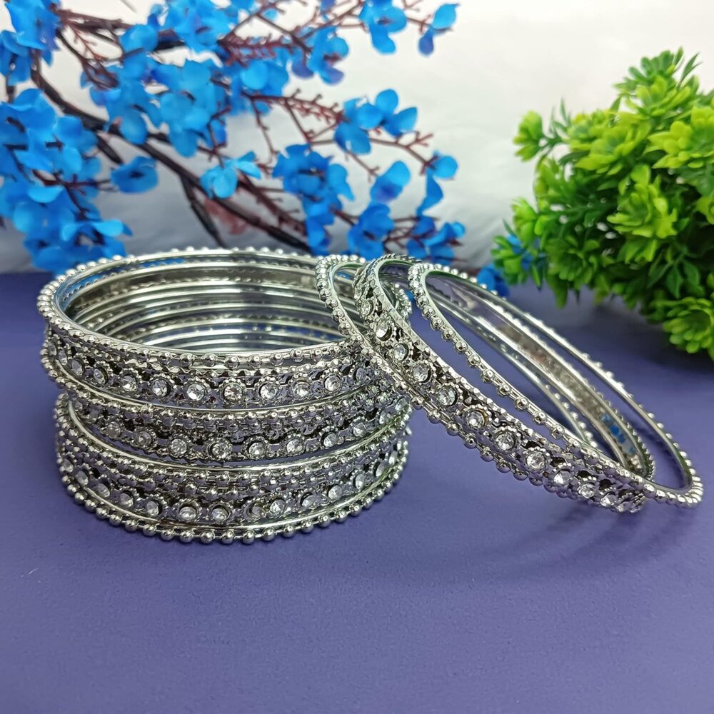 Efulgenz Indian Oxidized Jewelry for Navratri Indian Bangle Set Oxidized Bangles Traditional Bracelet Jewelry for Women - Image 2