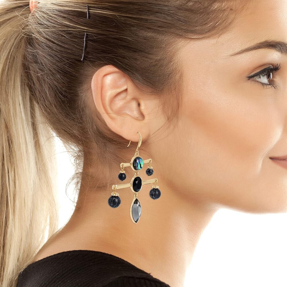 Stone Chandelier Earrings - Image 2