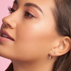 PANDORA Asymmetrical Heart Hoop Earrings - Minimalist Hoop Earrings - Stunning Women's Earrings - Great Gift for Her - 14k Rose Gold - Image 2