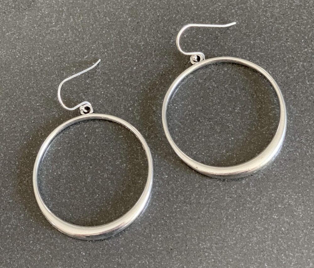 Open Hoop on Sterling Silver Dangle Earrings Boho Bohemian - Image 2