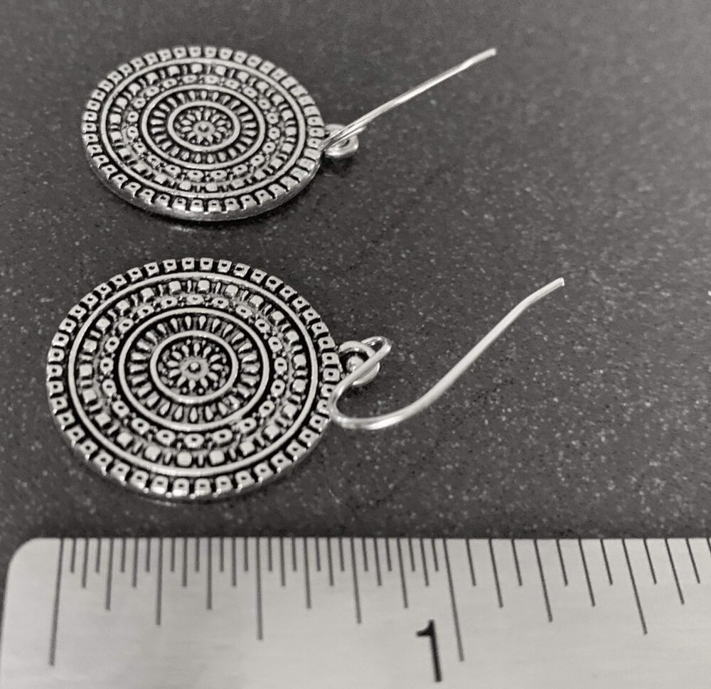 Bohemian Handmade Sterling Silver Medallion Earrings - Image 6