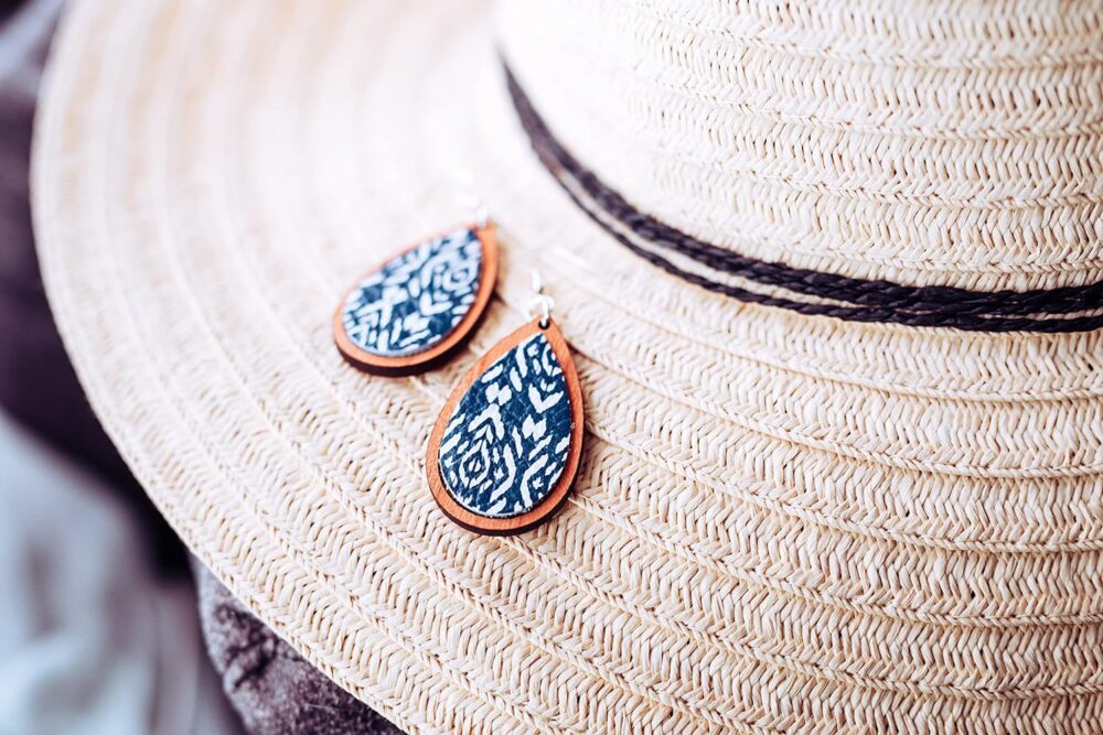 Wooden Earrings for Women - Boho Earrings for Women - Dangly Earrings - Statement Earrings - Wood Earrings - Funky Earrings - Mothers Day Gifts for Her - Womens Earrings Trendy - Bohemian Earrings