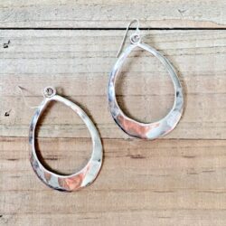 Large Teardrop Hoop on Sterling Silver Earrings Bohemian Boho Statement Jewelry - Image 2