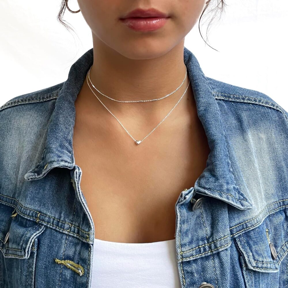 Annika Bella Sterling Silver Satellite Chain Choker Necklace, Length 13-16 Inches, 925 Layered Chokers for Women and Teens, Waterproof, Minimalist Layer Short Necklaces (Tubes Satellite Chain) - Image 4