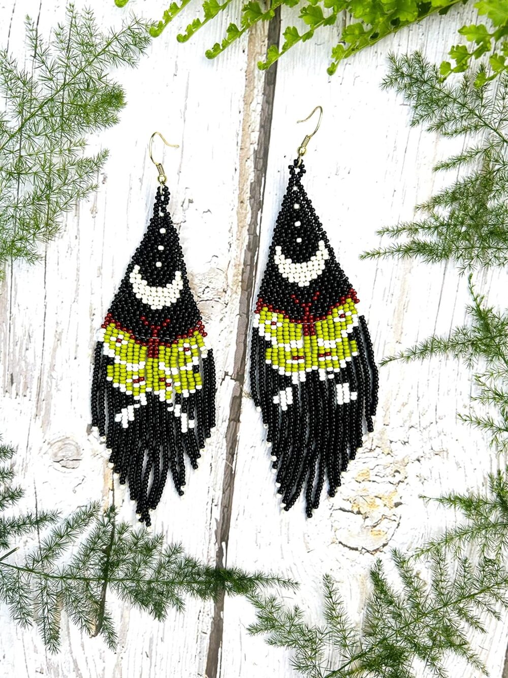 Beaded Drop Earrings Statement Seed Bead Earring for Women Handmade Dangle Earrings for Wedding Handmade Jewelry for the Modern Bohemian earings - Image 2