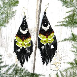 Beaded Drop Earrings Statement Seed Bead Earring for Women Handmade Dangle Earrings for Wedding Handmade Jewelry for the Modern Bohemian earings - Image 2
