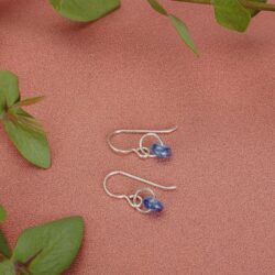 Tiny Blue Kyanite Gemstone Spinner Orbit Earrings | Tiny Little Boho 925 Sterling Silver Dangle Drop Earrings For Women and Girls - Image 7