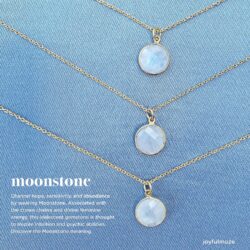 Moonstone Artisan Pendant Necklace, Round White Gemstone, 18K Gold Silver 925 Jewelry, Layering Necklaces, June Birthstone Gift - Image 2