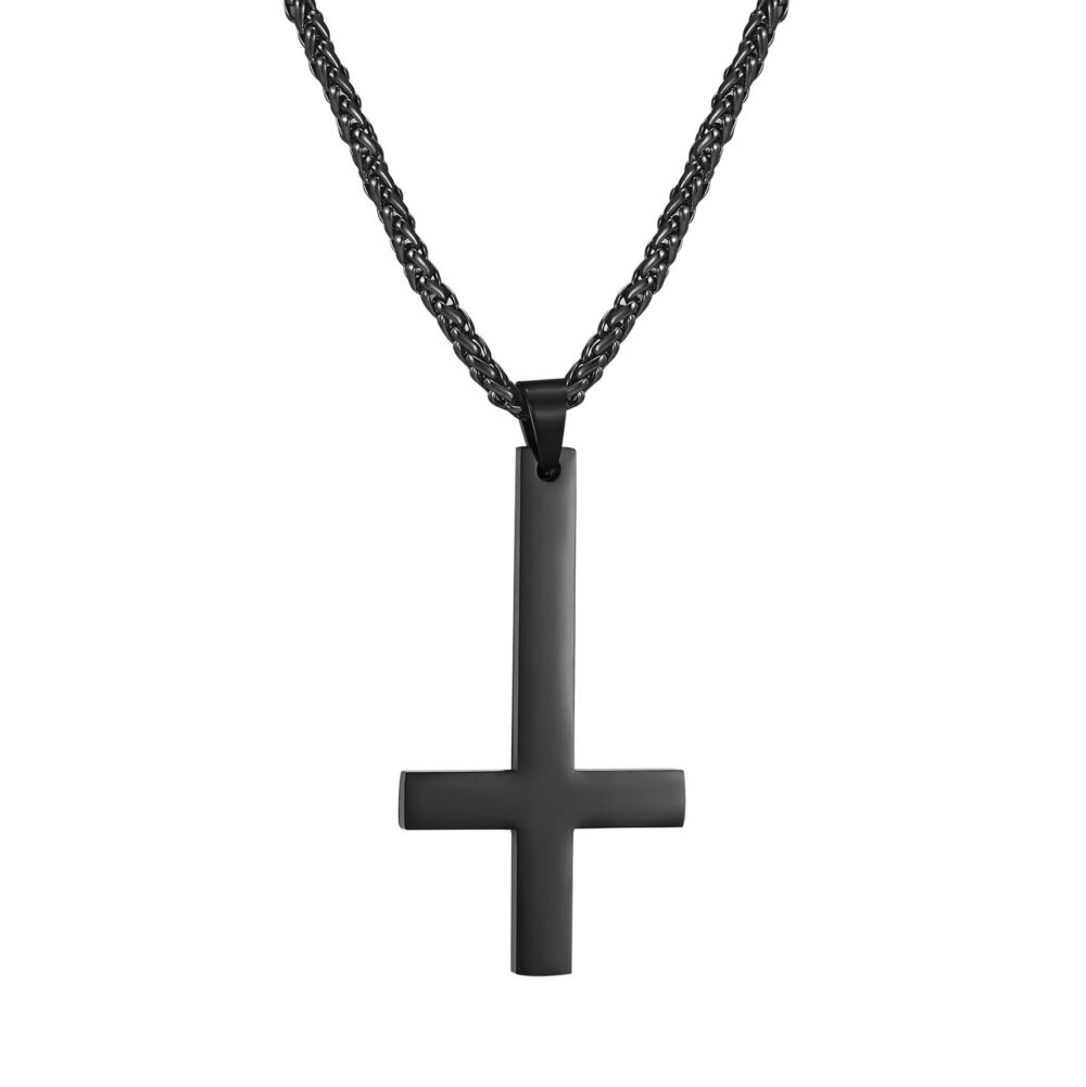 Titanium steel smooth cross necklace pendant - Image 4