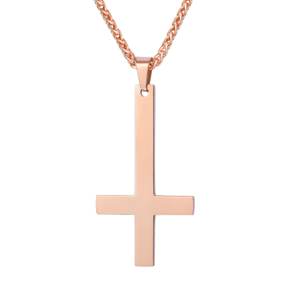 Titanium steel smooth cross necklace pendant - Image 6