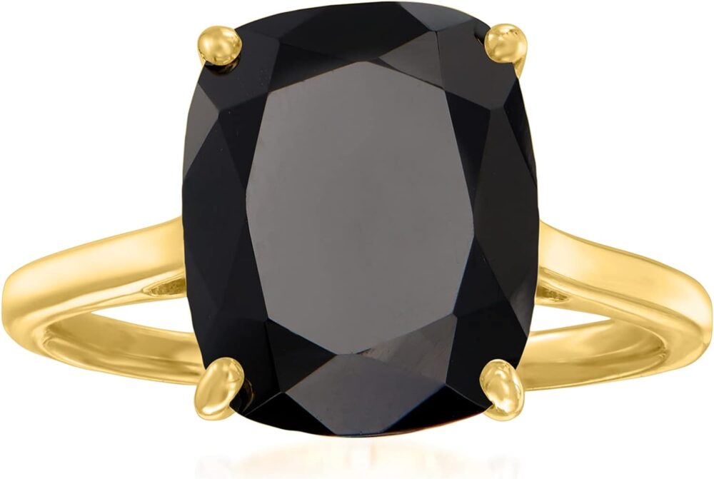 Ross-Simons Onyx Ring in 18kt Gold Over Sterling