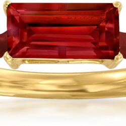 Ross-Simons 1.70 ct. t.w. Garnet and Red Enamel Ring in 18kt Gold Over Sterling
