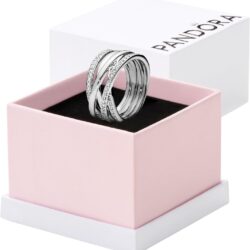Pandora Sparkling & Polished Lines Entwined Ring - Ring for Women - Gift for Her, With Gift Box