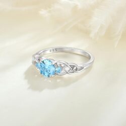 STARCHENIE Celtic Knot Ring for Women 925 Sterling Silver 3-Stone Promise Ring Size 5-10 - Image 5