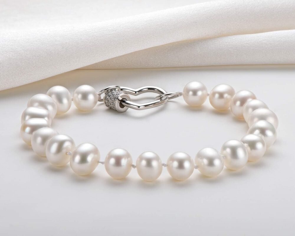 DENGGUANG Freshwater Cultured Pearl Bracelet White Pearl All Shape Clasp Strand Bracelets for Women Jewelry Gift Size: 6-7mm/7-8mm/8-9mm/9-10mm/10-11mm - Image 4