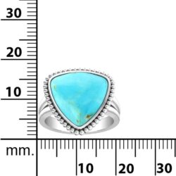 Women's 925 Sterling Silver Gemstone Ring Triangular Trillion Shape Statement Ring Boho Bohemian Gypsy 14mm Band Jewelry Gift for Wedding Anniversary Valentine's Day - Image 3