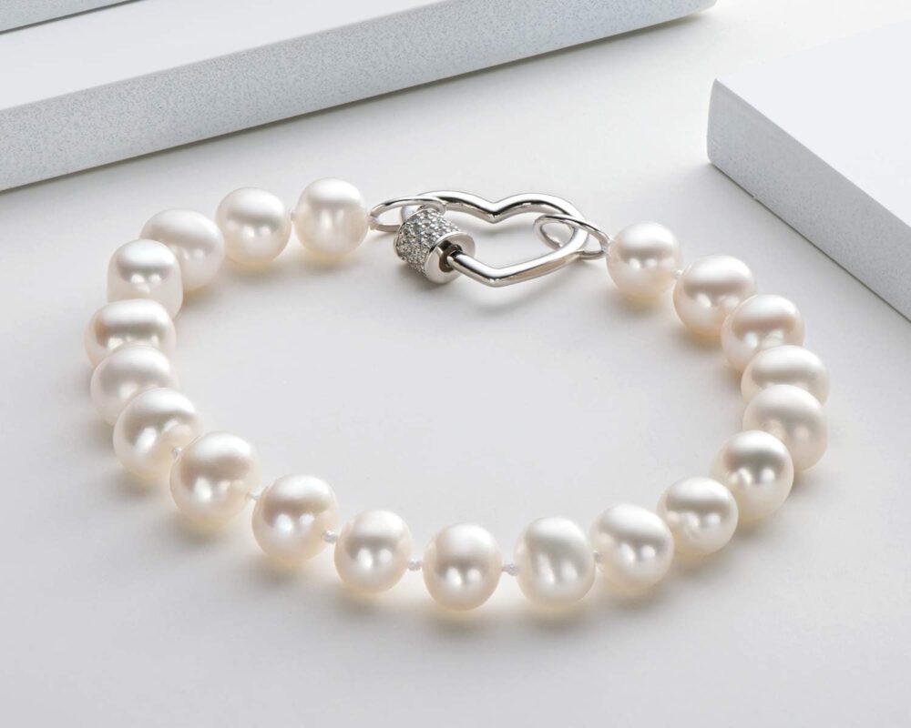 DENGGUANG Freshwater Cultured Pearl Bracelet White Pearl All Shape Clasp Strand Bracelets for Women Jewelry Gift Size: 6-7mm/7-8mm/8-9mm/9-10mm/10-11mm - Image 3