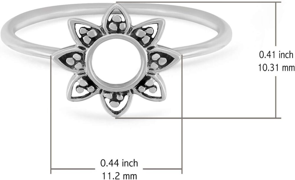 Boma Jewelry Sterling Silver Balinese Style Sunflower Ring - Image 4