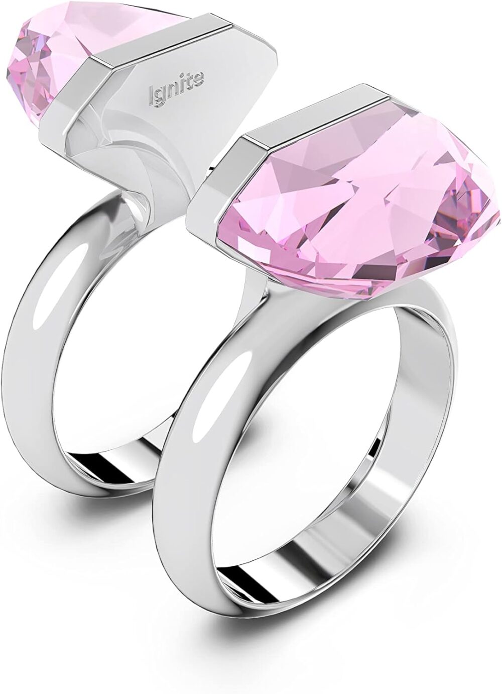 SWAROVSKI Lucent Crystal Ring Jewelry Collection, Rhodium Tone Finish, Pink Crystals - Image 3