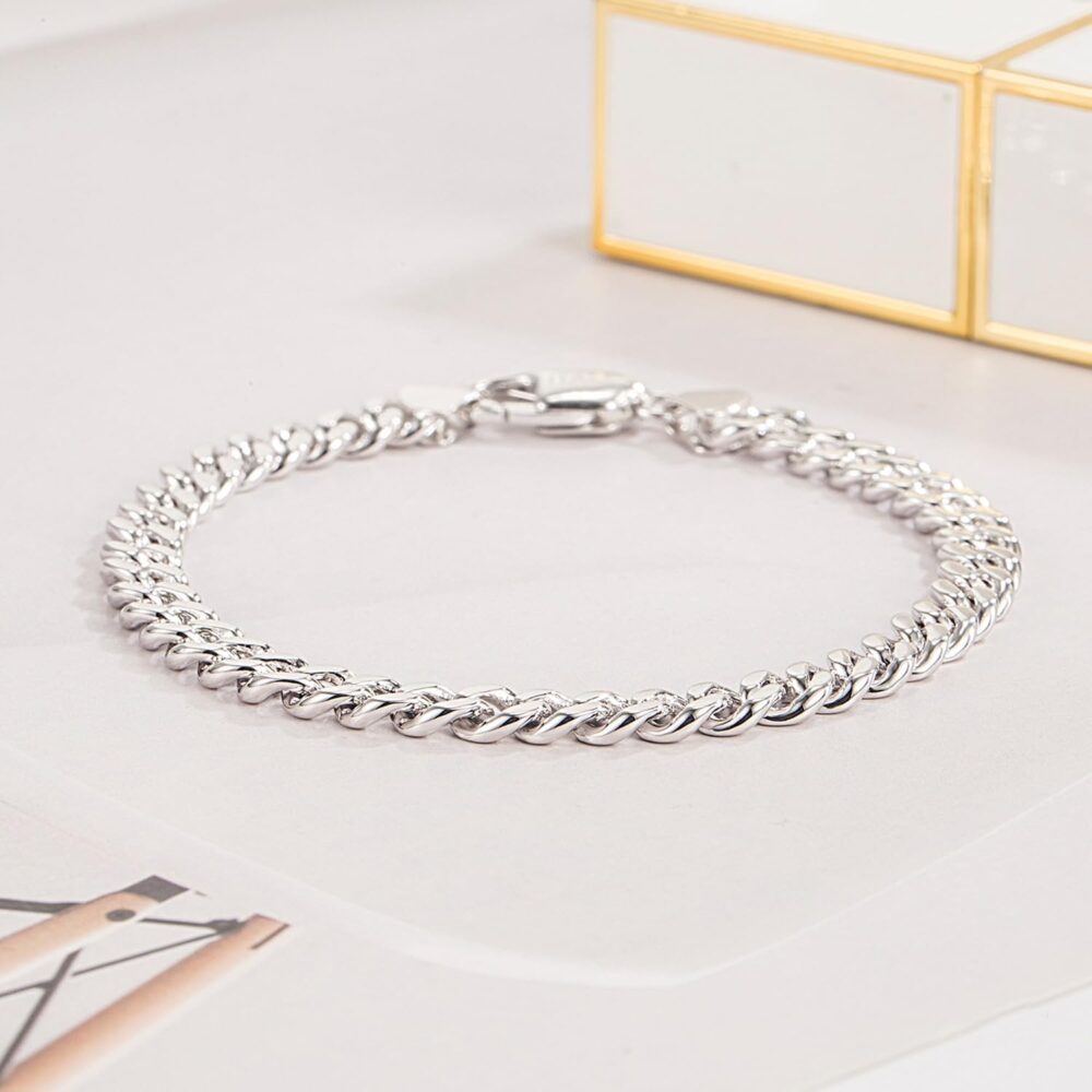 Italian Sterling Silver Cuban Link Chain Bracelet Men 3MM 4MM 5MM 6.3 "6.7" 7 "7.5" 8 "8.5" 9 "Solid 925 Silver Bangle For Woman Teen Boy Cuff Jewelry Gift - Image 6