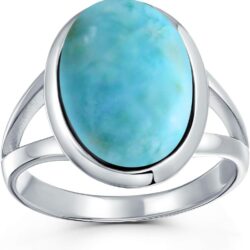 Bling Jewelry Personalized Large Oval Cabochon Bezel Gemstone Split Shank Boho Statement Pink Quartz Labradorite Moonstone Ring For Women Teen .925 Sterling Silver Customizable