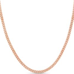 KEZEF Miami 18k 3mm Cuban Link Chain for Boys Girls 925 Sterling Silver Necklace Chain Tarnish Free Gold Necklace Gold Plated Chain Rose Gold Chains Sterling Silver Chain