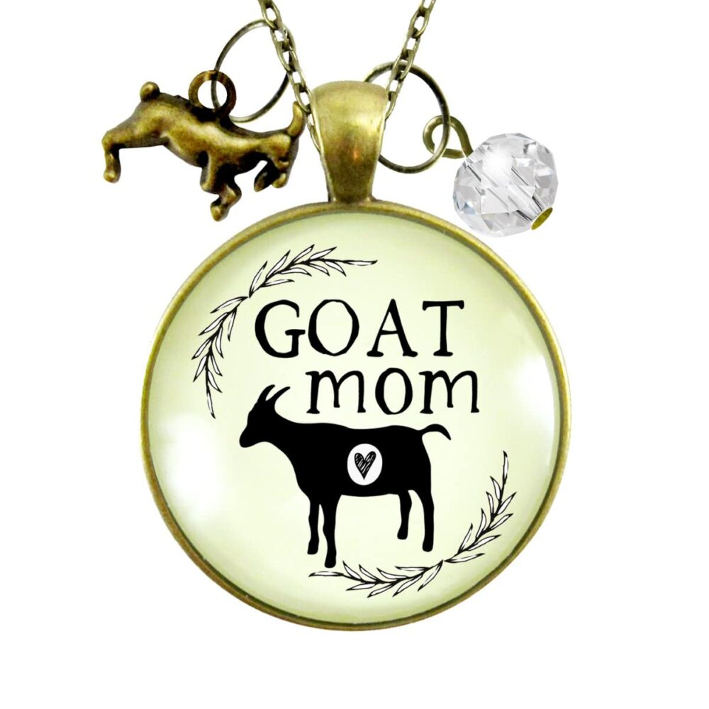 Goat Mom Necklace Farm Life Country Westrn Jewelry For Women 24" Chain - Handmade Animal Goat Mama Theme Pendant, Bronze Kid Goat Charm, Thoughtfully Packaged Ready to Gift with Message Card & Box - Image 2