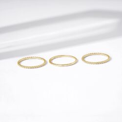 Amazon Essentials 14K Gold or Rhodium Plated Sterling Silver Stacking Ring Set of 3 - Image 3