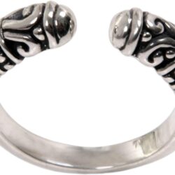 NOVICA Artisan Handmade .925 Sterling Silver Wrap Ring from Indonesia 'Twin Buds'